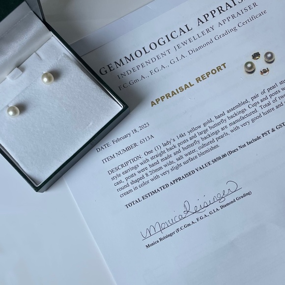 🌟HP🌟 14K Saltwater Cultured Pearls | 8.20mm APPRAISED - Picture 9 of 14